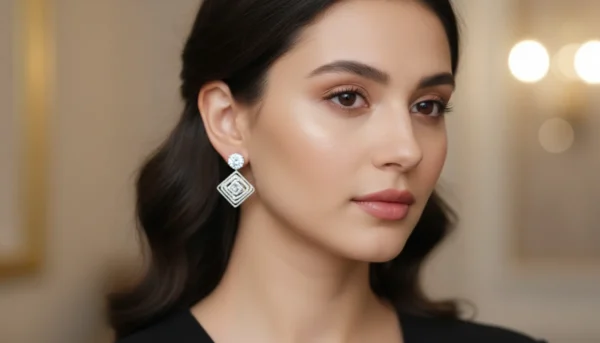 Elegant Diamond Dangle Earrings for Women - Image 3
