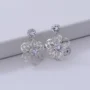 Elegant Flower Drop Earrings with Diamond