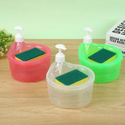 2-in-1 Dish Soap Dispenser and Sponge Holder Kitchen Accessory