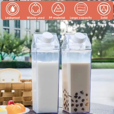 Transparent Milk Carton Water Bottle...