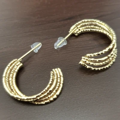Statement Twisted Gold Stud Earrings for Women