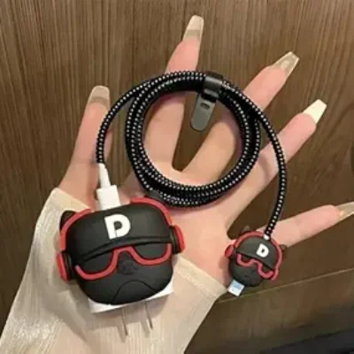 Charger Case Cover with Full Cable Protector 3D Cute Pattern Compatible for iPhone Charger Only 18W & 20W iPhone 16,iPhone