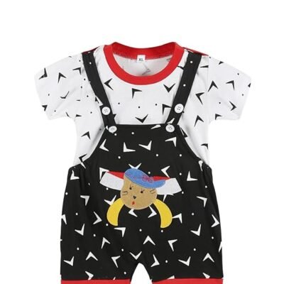 babeezworld Dungaree for Boys & Girls Casual Printed Pure Cotton