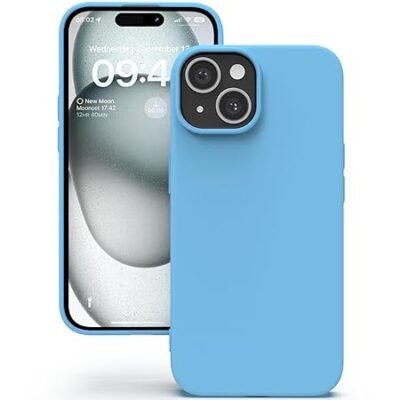 ilicone Back Case for iPhone 15, Soft-Touch Phone Back Cover for Apple iPhone 15 – Sky Blue