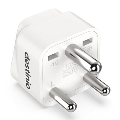 Destinio World (USA, UK, Canada, Europe, and More) to India Travel Adapter Plug – Type D