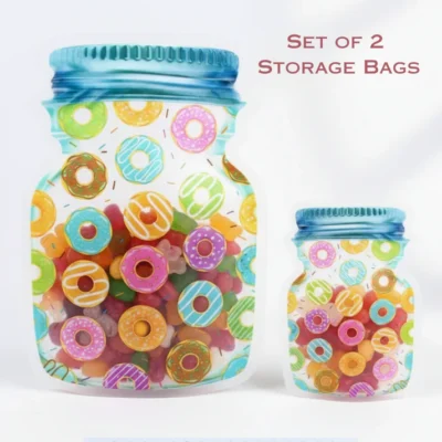 Jar-Shaped Ziplock Food Storage Bags