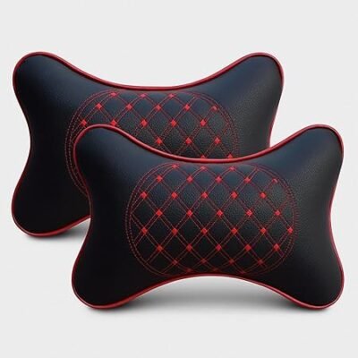 AdroitZ Pack of 2 Embroidery Car Neck Rest Pi...
