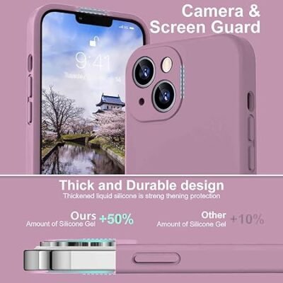 iPhone 15 Case 6.1, Slim Liquid Silicone Case...