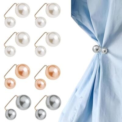 8pcs Artificial Pearl Brooch Saree Pin