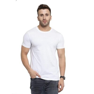 Men’s Polyester Plain Black Polyster Compatebal T-Shirt