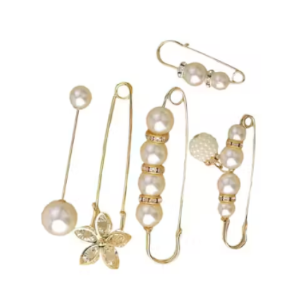 5 pcs Pearl Brooch, Sweater Shawl Hat