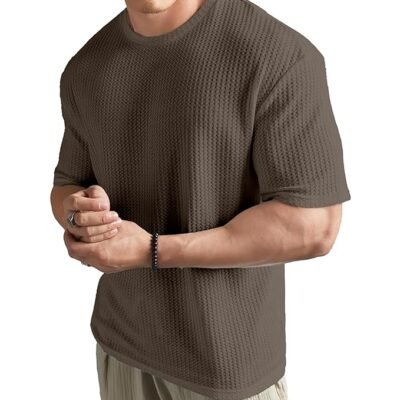 Men Oversized T Shirt Solid Dotted Design